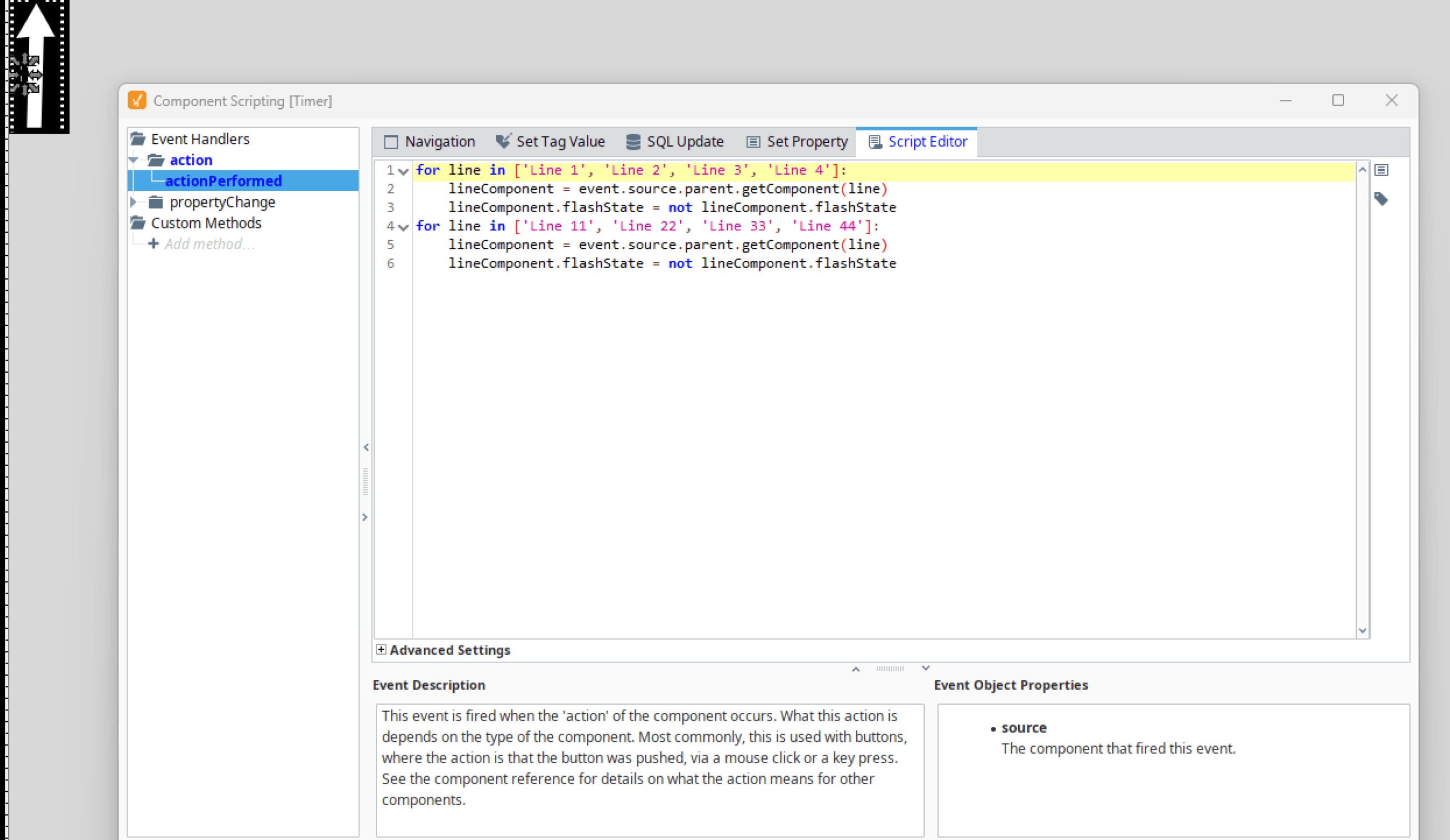 Ignition scripting view