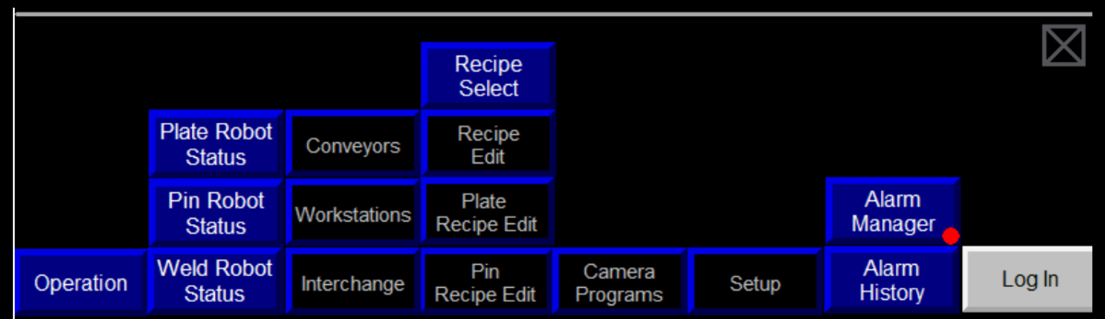 HMI navigation/menu
