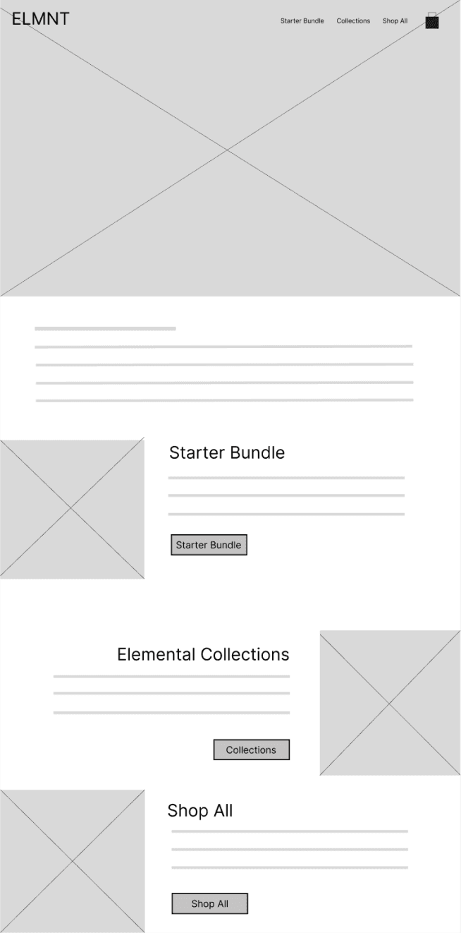 Homepage before usability study