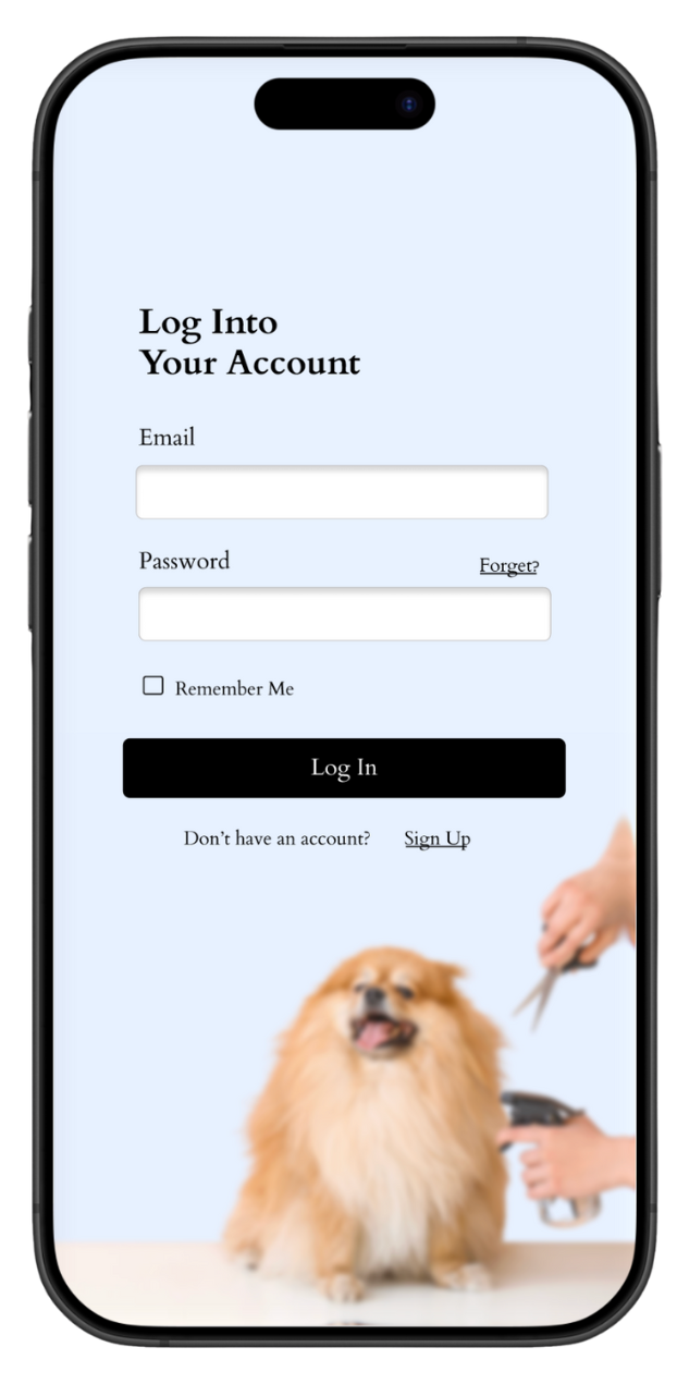 Login screen